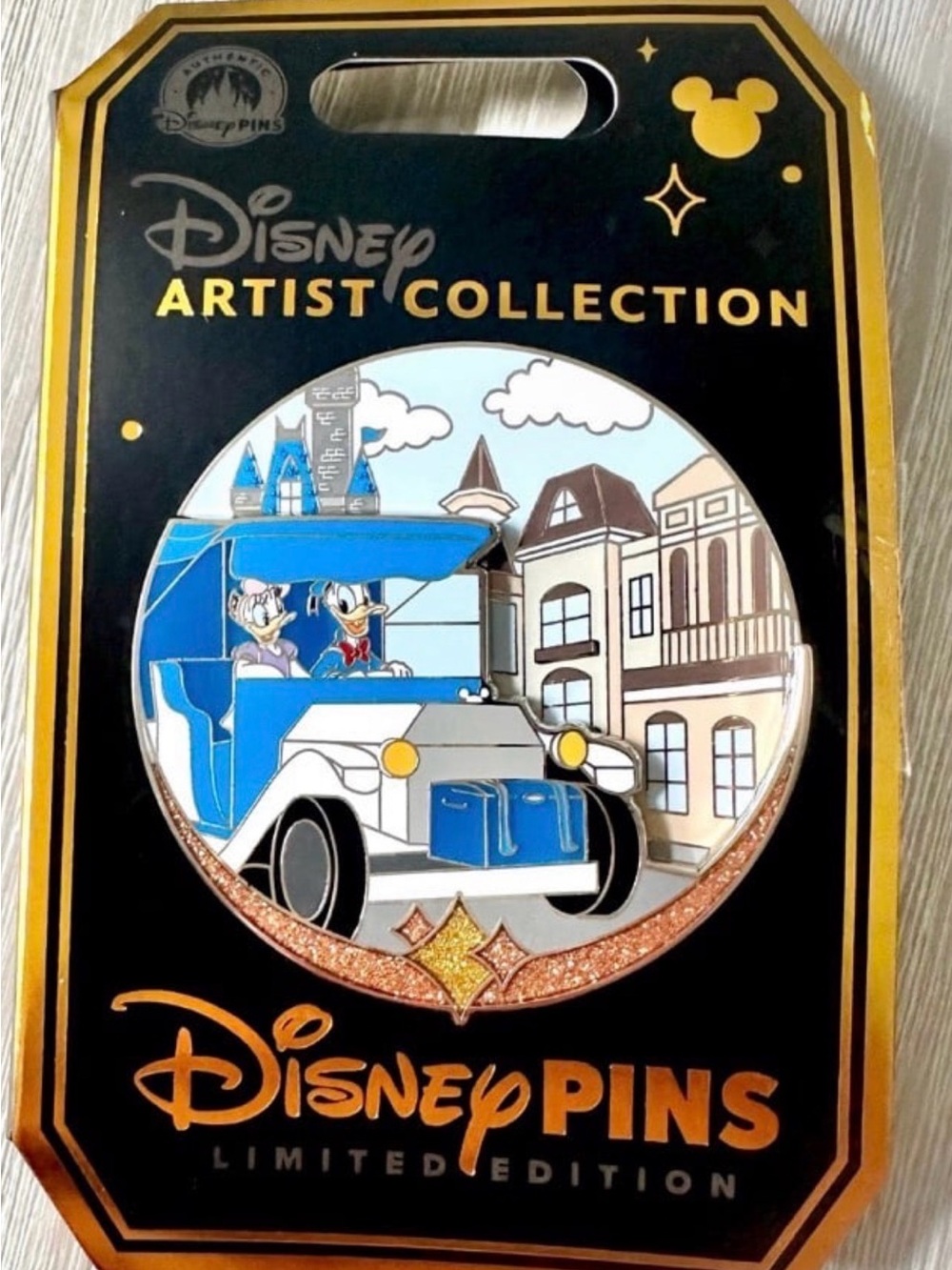 Disney Artist Collection Blue White Gold Limited Edition Pin